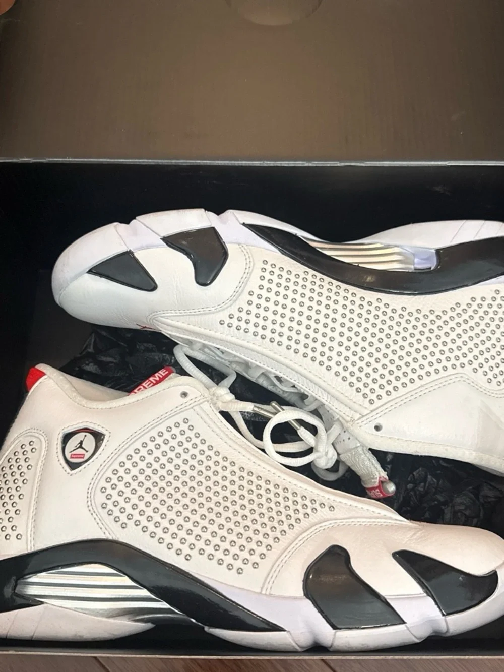 Jordan White and Red Sneakers